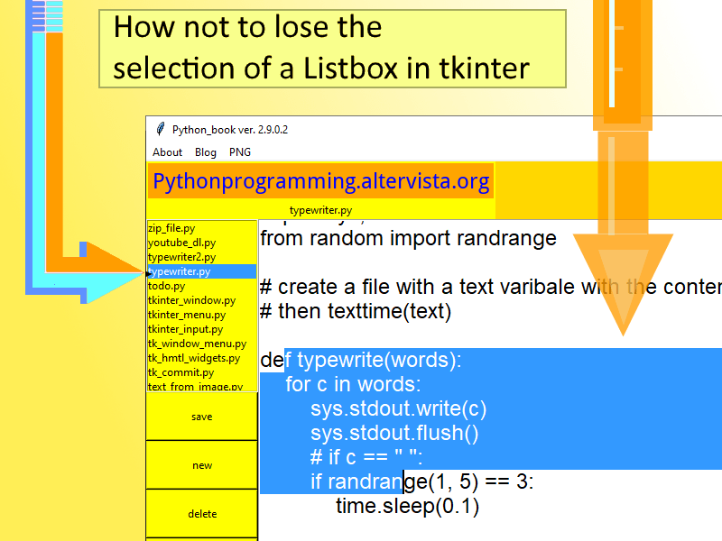 How not lose Listbox selection (tkinter) with exportselection=False