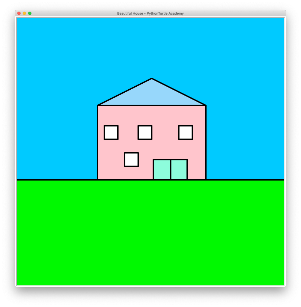 A Beautiful House – Python and Turtle