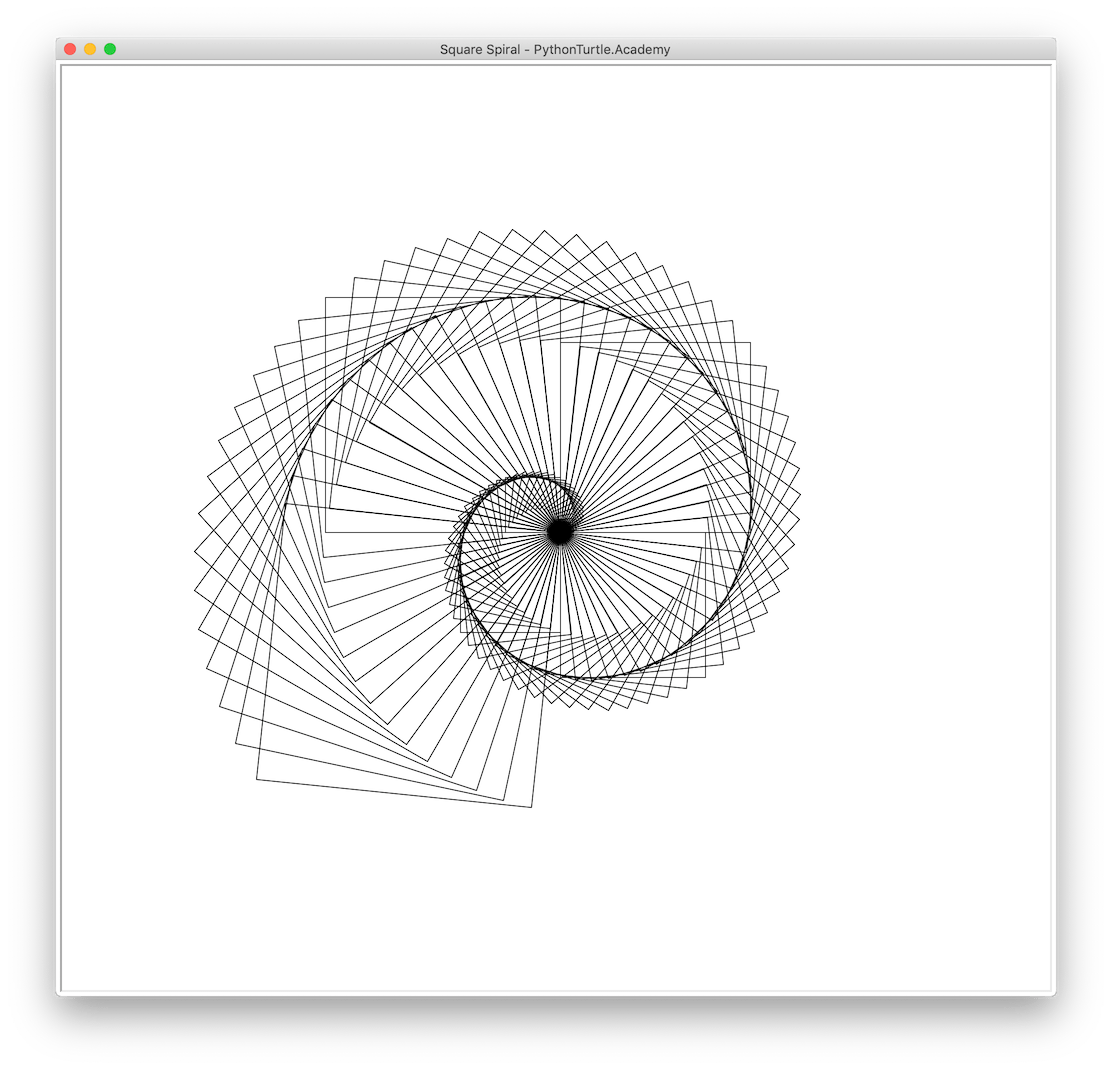 Square Spiral – Python and Turtle