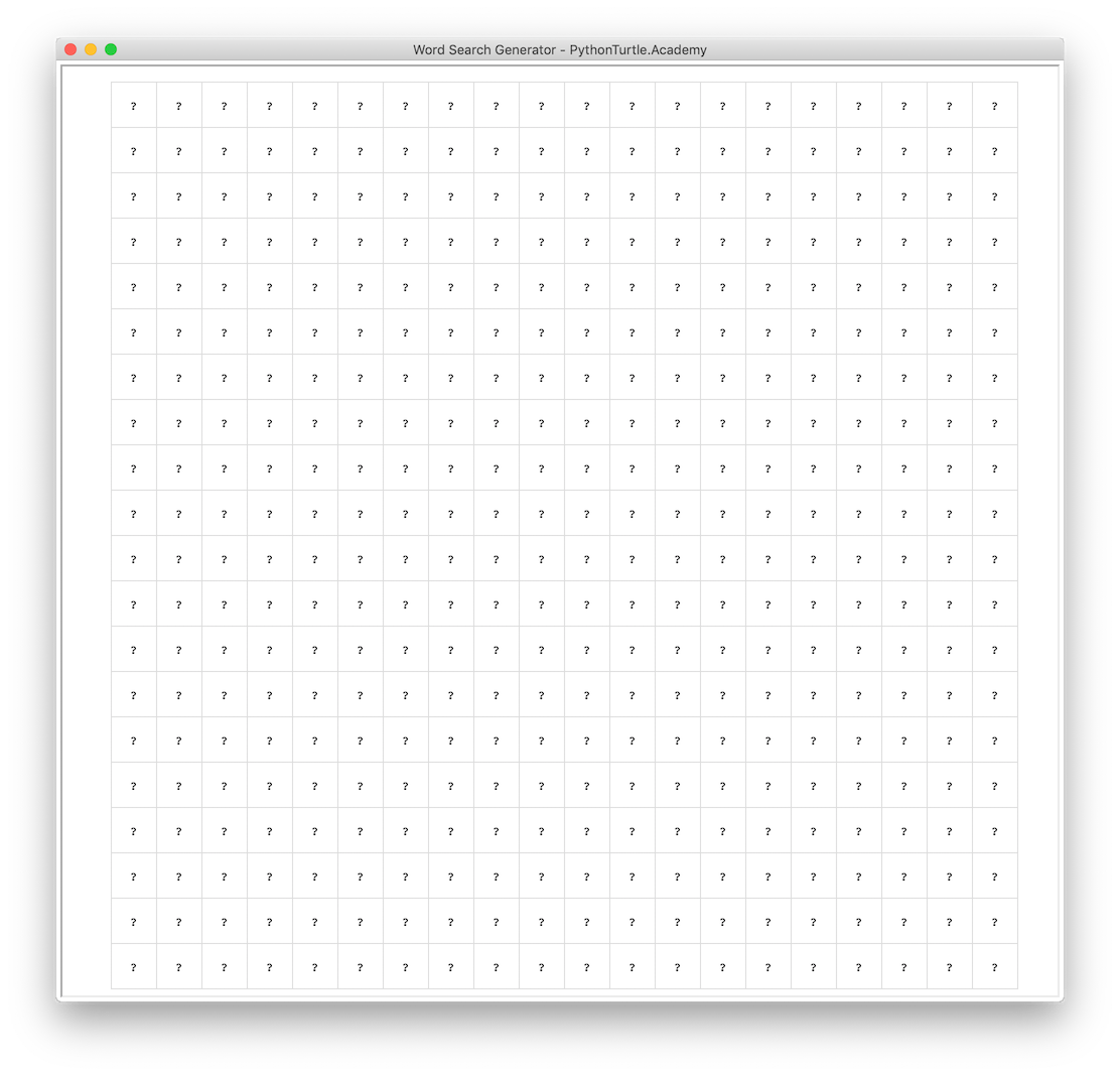 Tutorial: Word Search Generator with Python Turtle – Python and Turtle