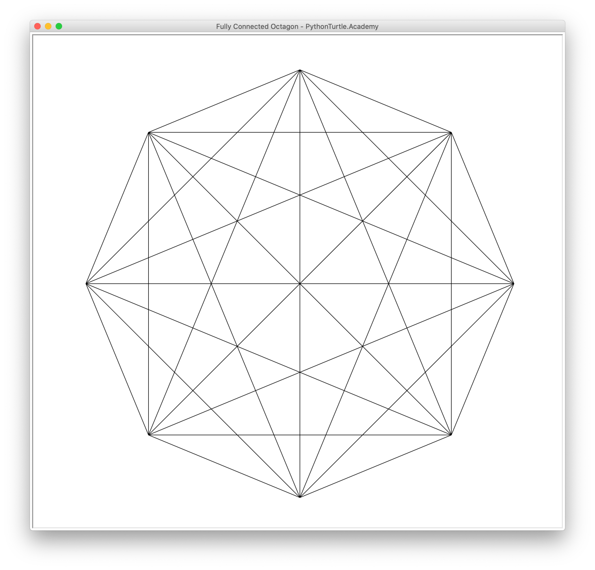 Fully Connected Octagon – Python and Turtle