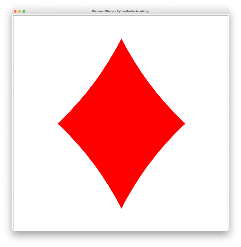 Diamond Suit Shape with Python and Turtle (Source Code) – Python and Turtle