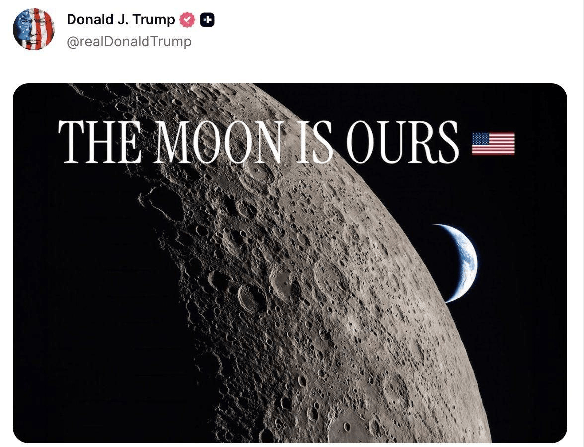 USA : Trump a déclaré que la lune appartient aux États-Unis