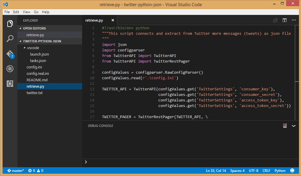 Visual Studio Code - Connect to Twitter with Python - Cloud, Data and ...