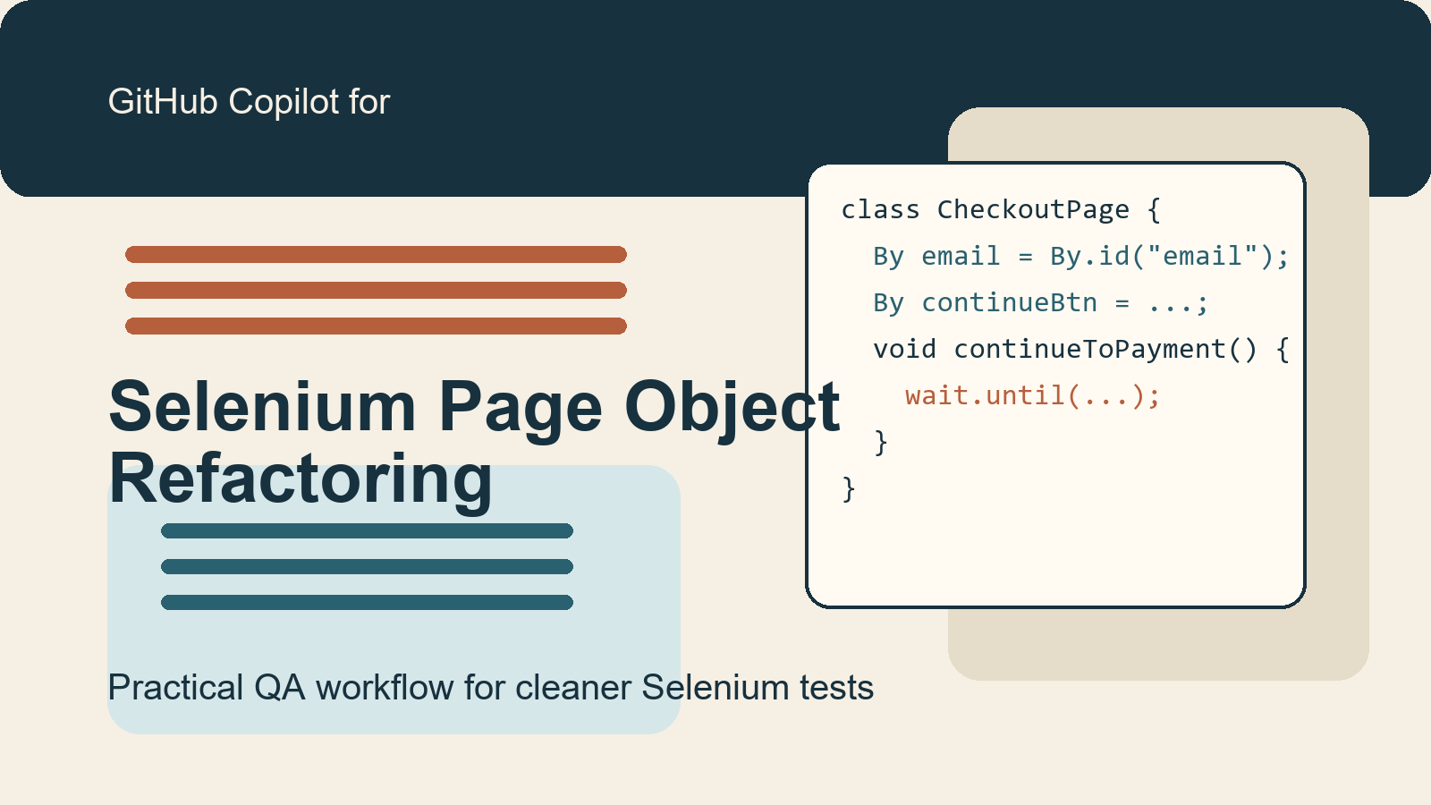 GitHub Copilot for Selenium Page Object Refactoring featured image