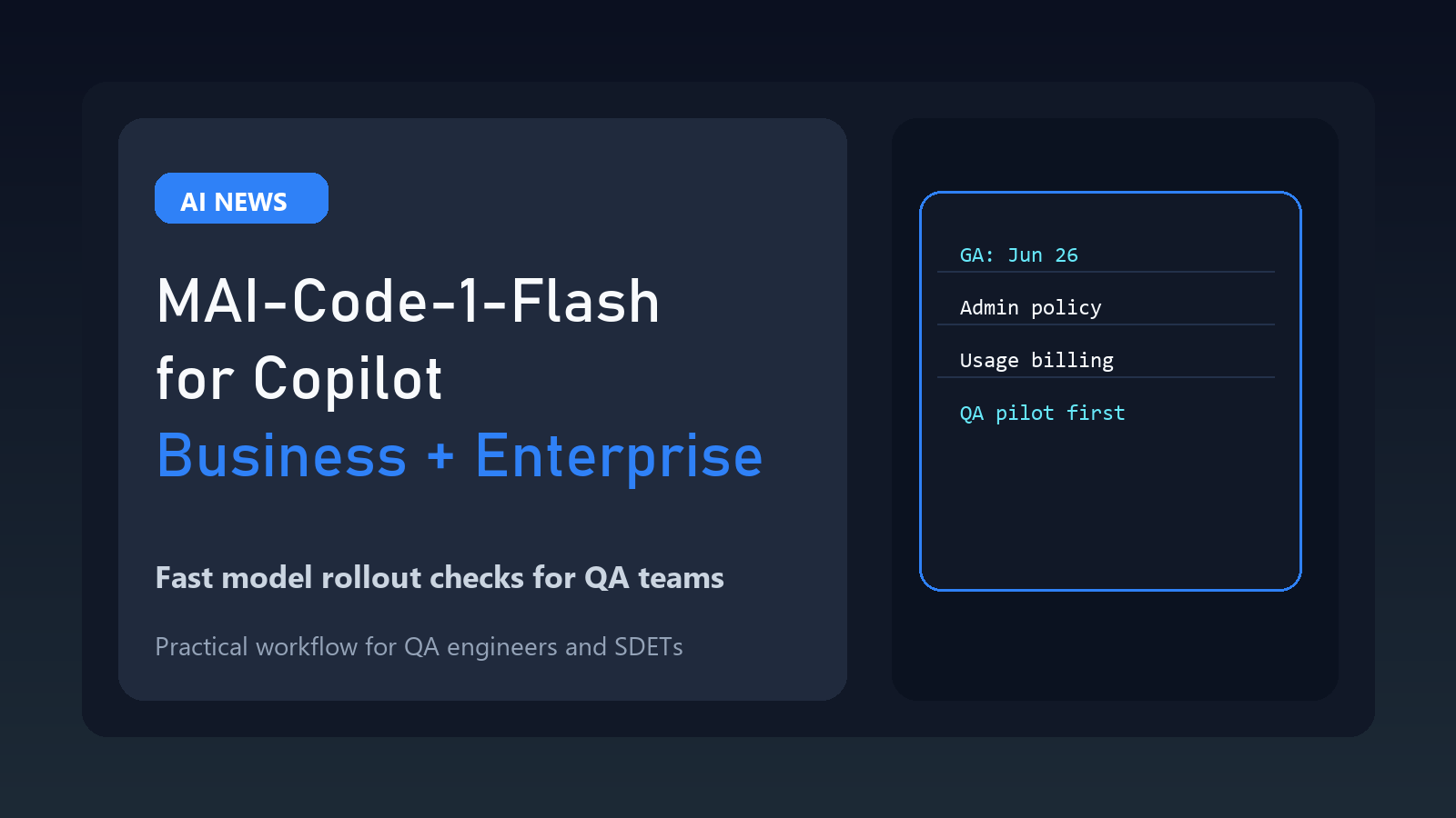 GitHub Makes MAI-Code-1-Flash GA for Copilot Business featured image