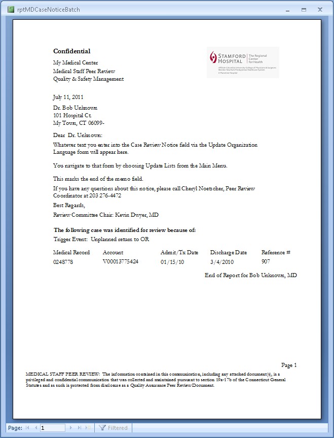 Prep Ms Sample Case Review Notification Letter