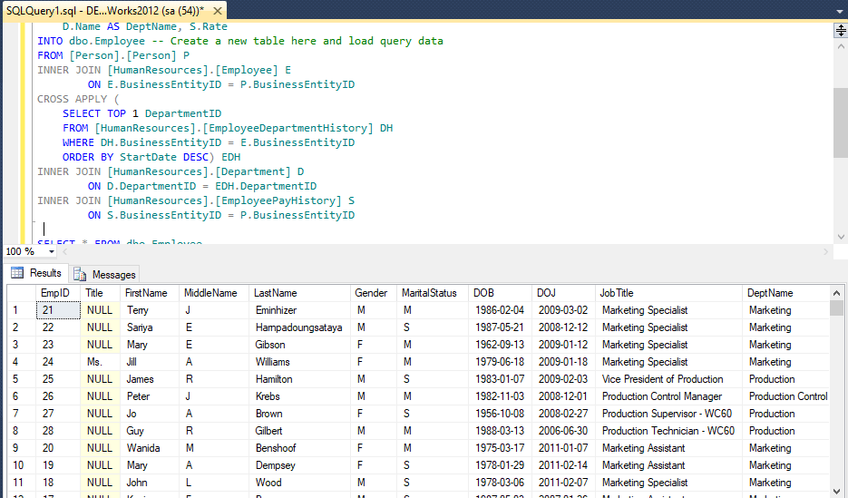 How To Show The Max Salary From Employee Table In Sql Server Management ...