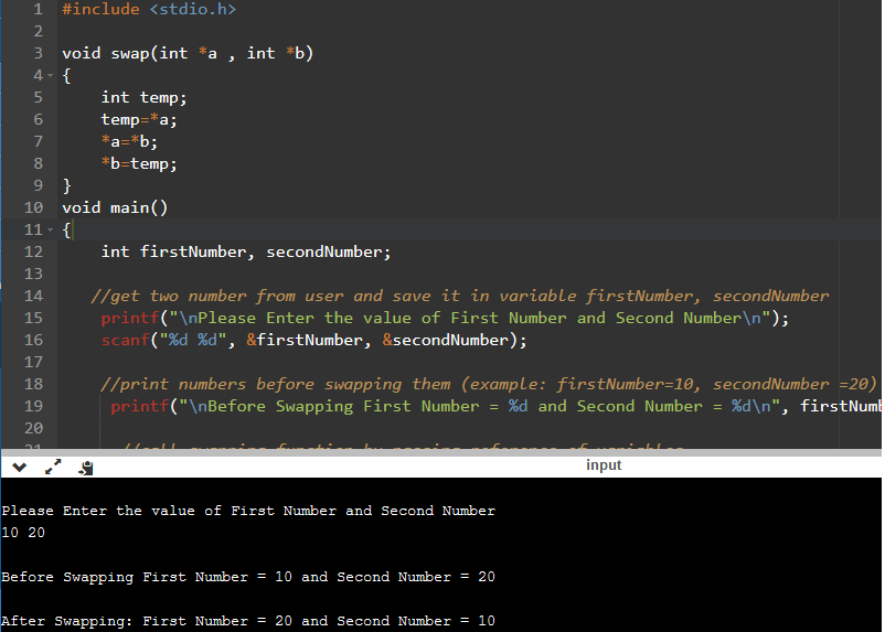 Function Arguments In C Call Value And Call Reference Codeforwin 21Program to swap two numbers using call by reference C program to swap two number using call by reference include Swap function declaration void swapint num1 int num2.