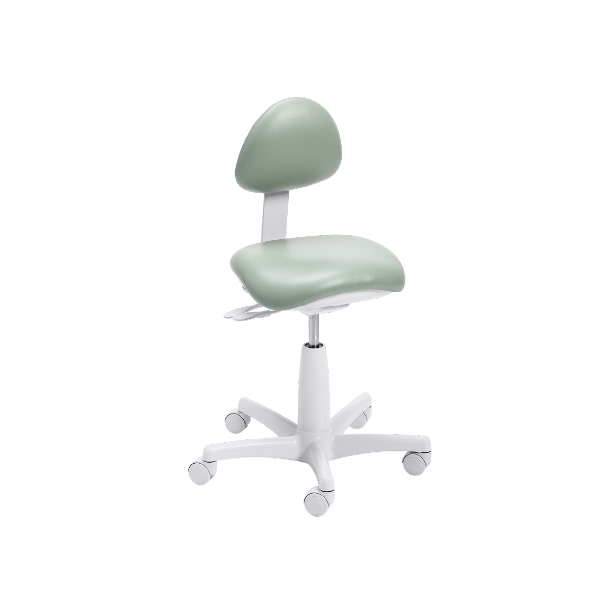 Midmark dental operator's stool with ergonomic backrest and adjustable seating