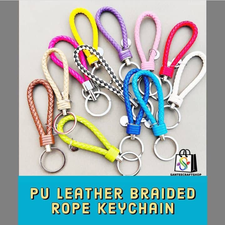 PU Leather Braided Rope Keyring