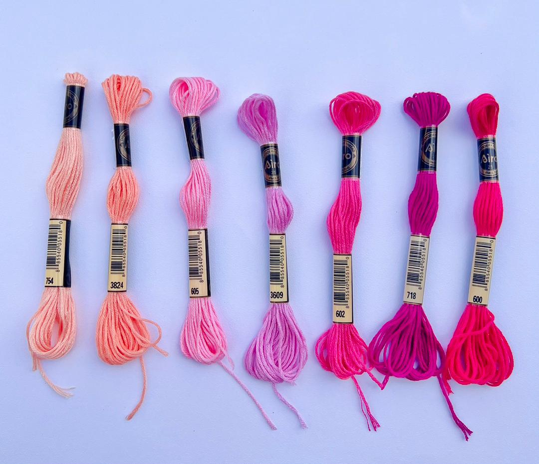 Cotton Cross Stitch Thread (Peach/Pink Category)