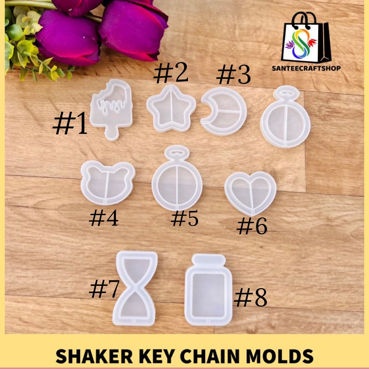 8 Options Keychain/Charm Mold
