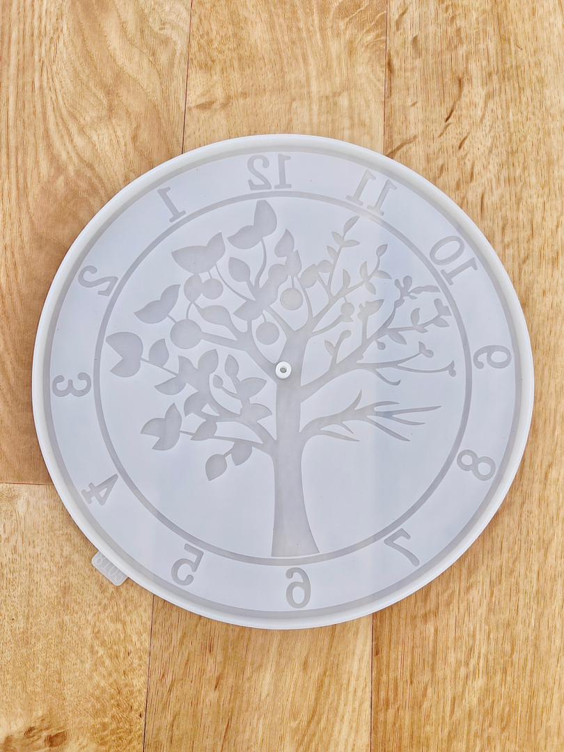 Round Tree Design Clock Mold