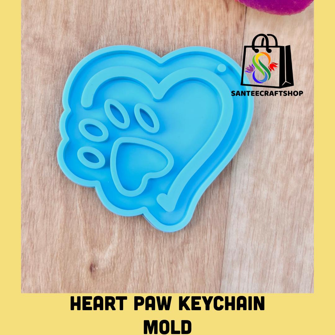 Heart Paw Keychain Mold