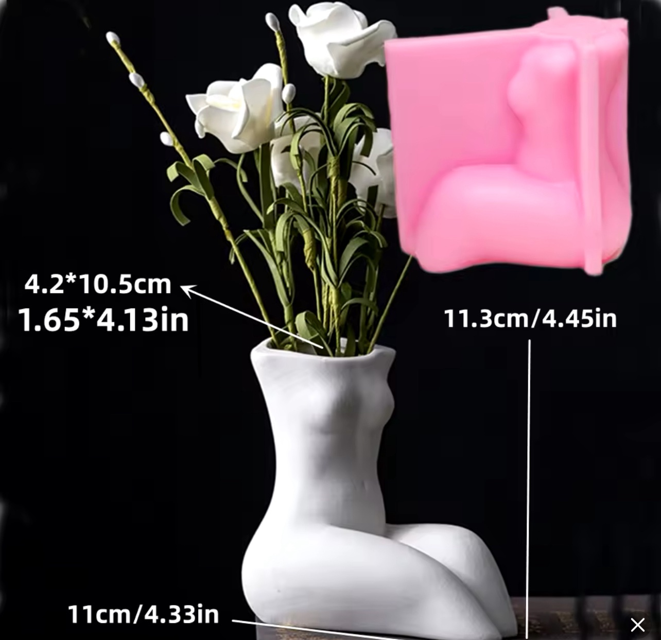 Lady Body Concrete Vase Mold