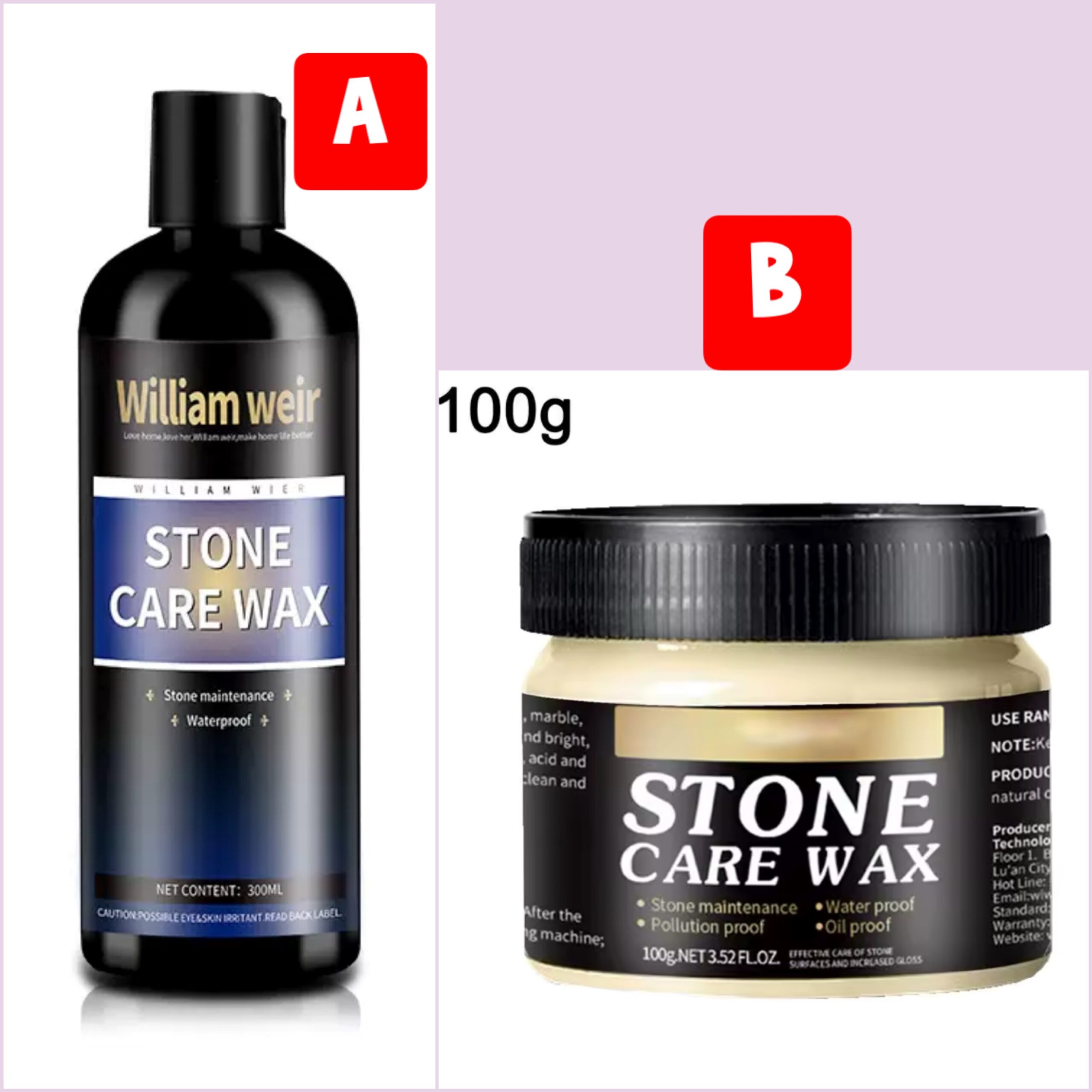 Stone care wax polish