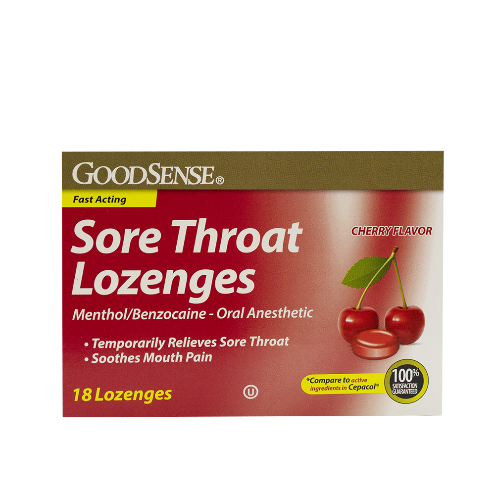 Goodsense Sore Throat Lozenges Cherry 18 Ct Relaunching May 2023 QM Distributors