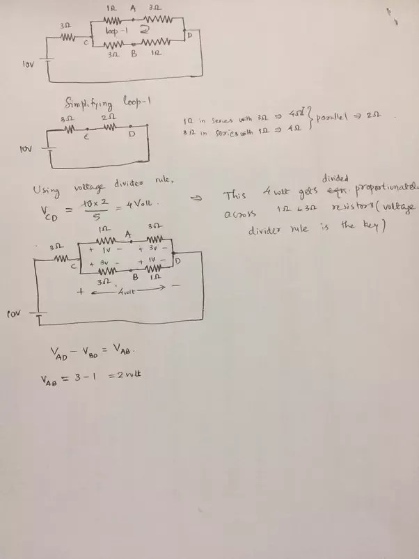 How To Calculate The Potential Difference Across Two Points In A Circuit Quora