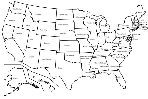 can you identify all 50 american states on a map quora