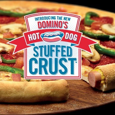 Mit extra viel mozzarella, mit käse 2 überbackenem pizzarand und knoblauch in öl. What Would You Call A Pizza With A Crust Filled With Hotdog And Would You Eat It Quora