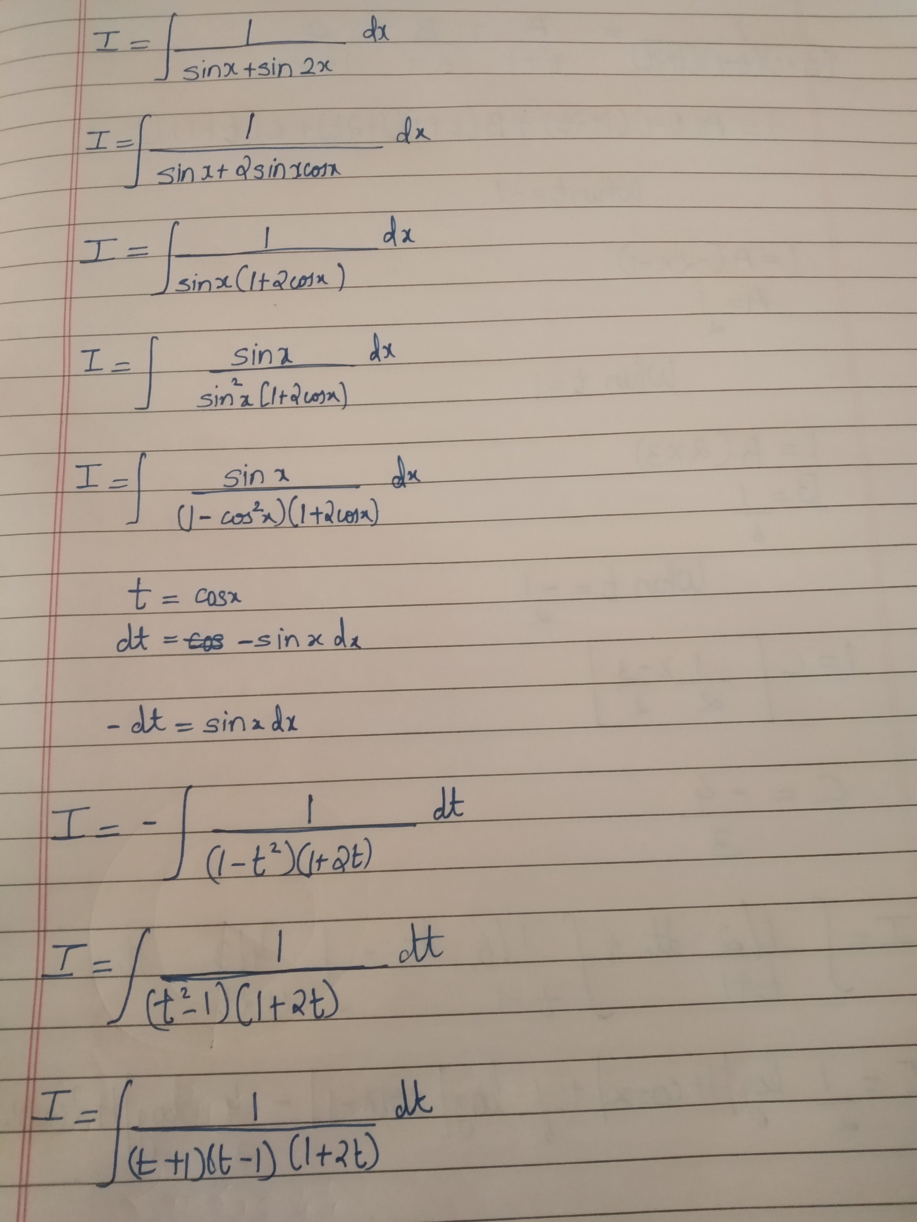 Berapakah integral dari 1/sinx+sin2x? - Quora