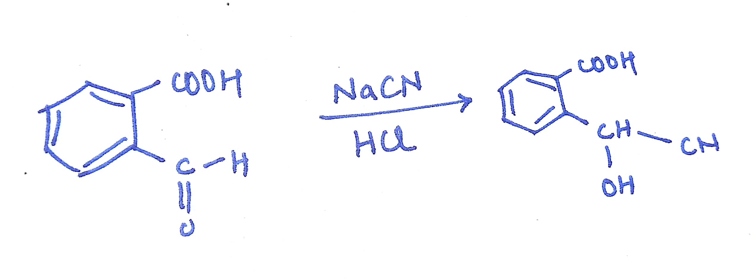 Jika asam 2-Formilbenzoat bereaksi dengan NaCN, lalu bagaimana mekanisme  reaksinya? - Quora