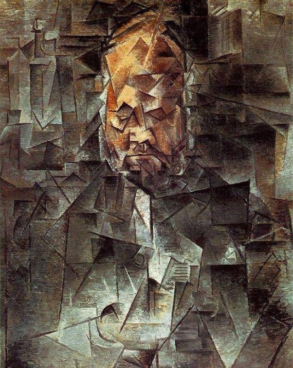 Kahnweiler peint par pablo picasso (1910) et du portrait littéraire du picasso écrit par gertrude. What are the most famous works by Pablo Picasso? - Quora