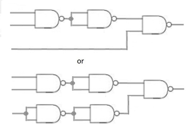 Is It Possible To Make A 3 Input Nand Or Nor Gate With 2