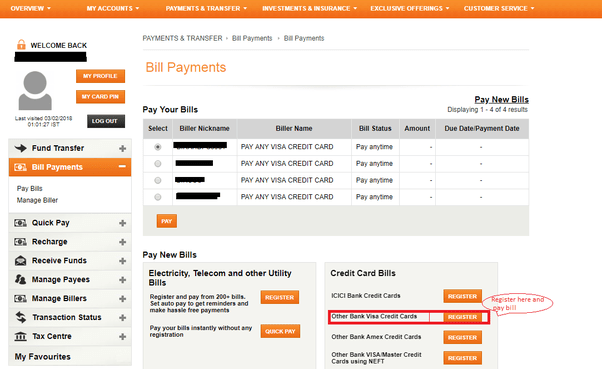 Enter icici credit card in the name option. How To Do Payment Of Hdfc Credit Card From Icici Bank Debit Card Quora