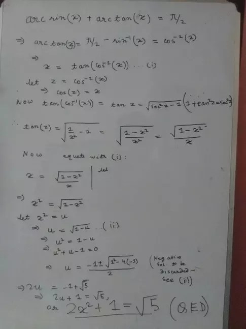 Proof Of Arcsinx Arccosx P 2 Arctanx Arccotx P 2 And Arccosecx Arcsecx P 2 The final answer is 0 0.