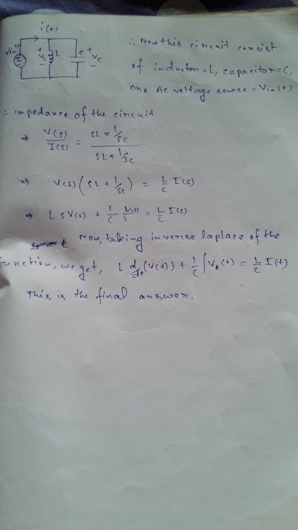 What Is The Differential Equation Of An Ac Circuit Having An
