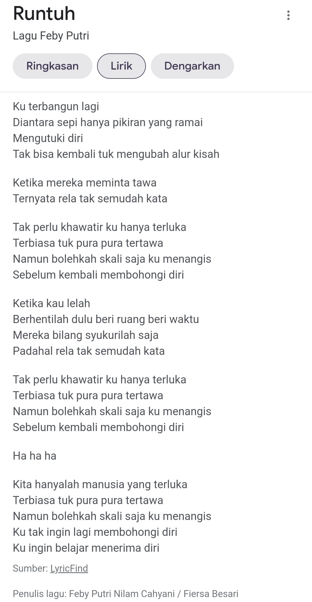 Apa potongan lirik lagu yang relevan dengan kehidupanmu? - Quora