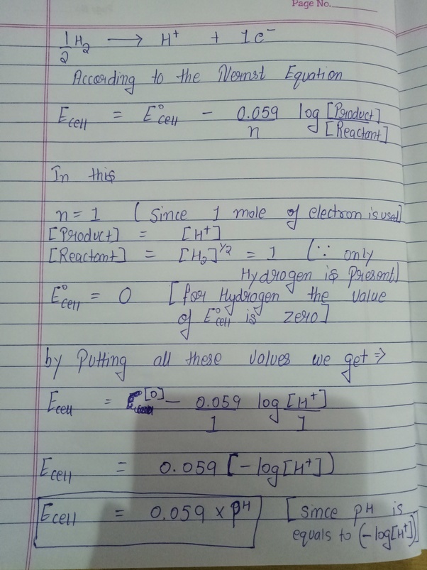 How To Calculate Ph Using Nernst Equation Quora