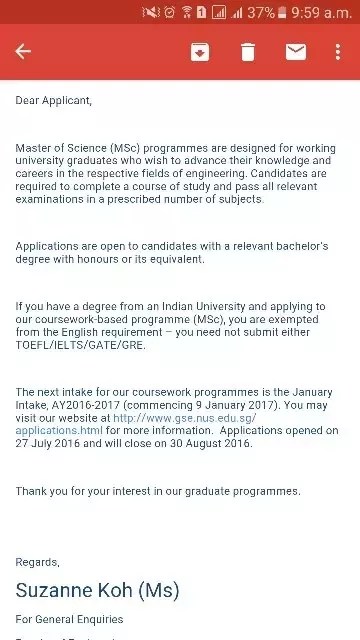 What Is The Procedure To Apply For Ms In Mechanical In Nus