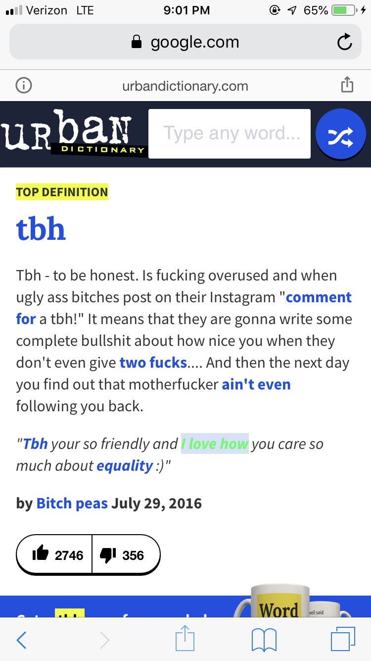 Jika seseorang mengatakan &ldquo;TBH&rdquo;, apa yang harus saya katakan kembali? -  Quora