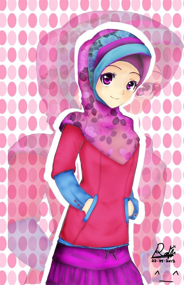 Islamic couple cartoon dp, gambar kartun romantis islami, islamic couple cartoon hd, anime couple,. What do you think about hijab-style anime? - Quora