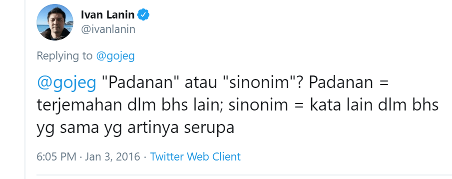 Mengapa ada sinonim suatu kata, jika kata tersebut sudah ada padanannya? -  Quora