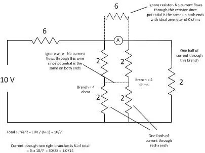 Which Branch Current Will The Ammeter Reading Be For When