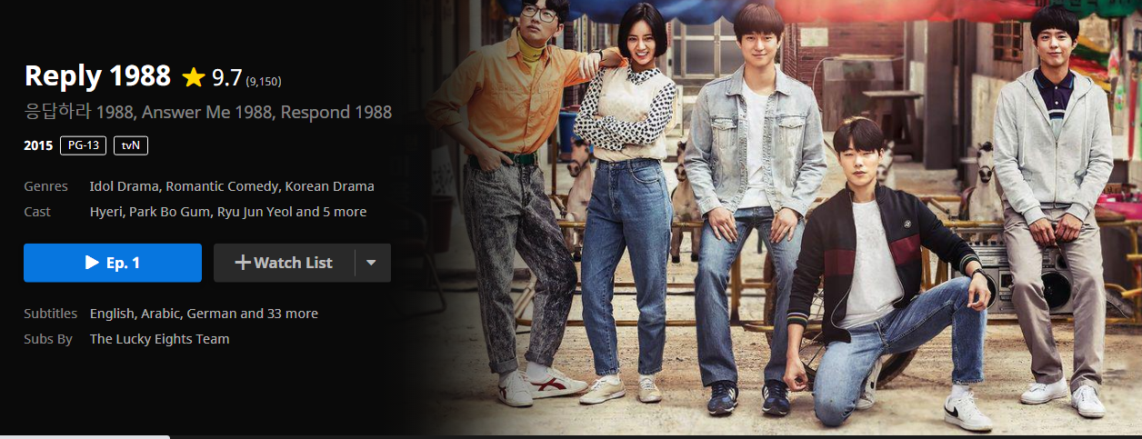 Watch and download korean drama vincenzo (2021) full episodes free english sub hd at dramacool. Where Can I Watch The Korean Drama Reply 1988 With English Subtitles Quora