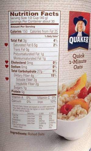 Experts say some new nutrition labels on packaged foods could make it easier. Is Quaker oatmeal vegan? - Quora