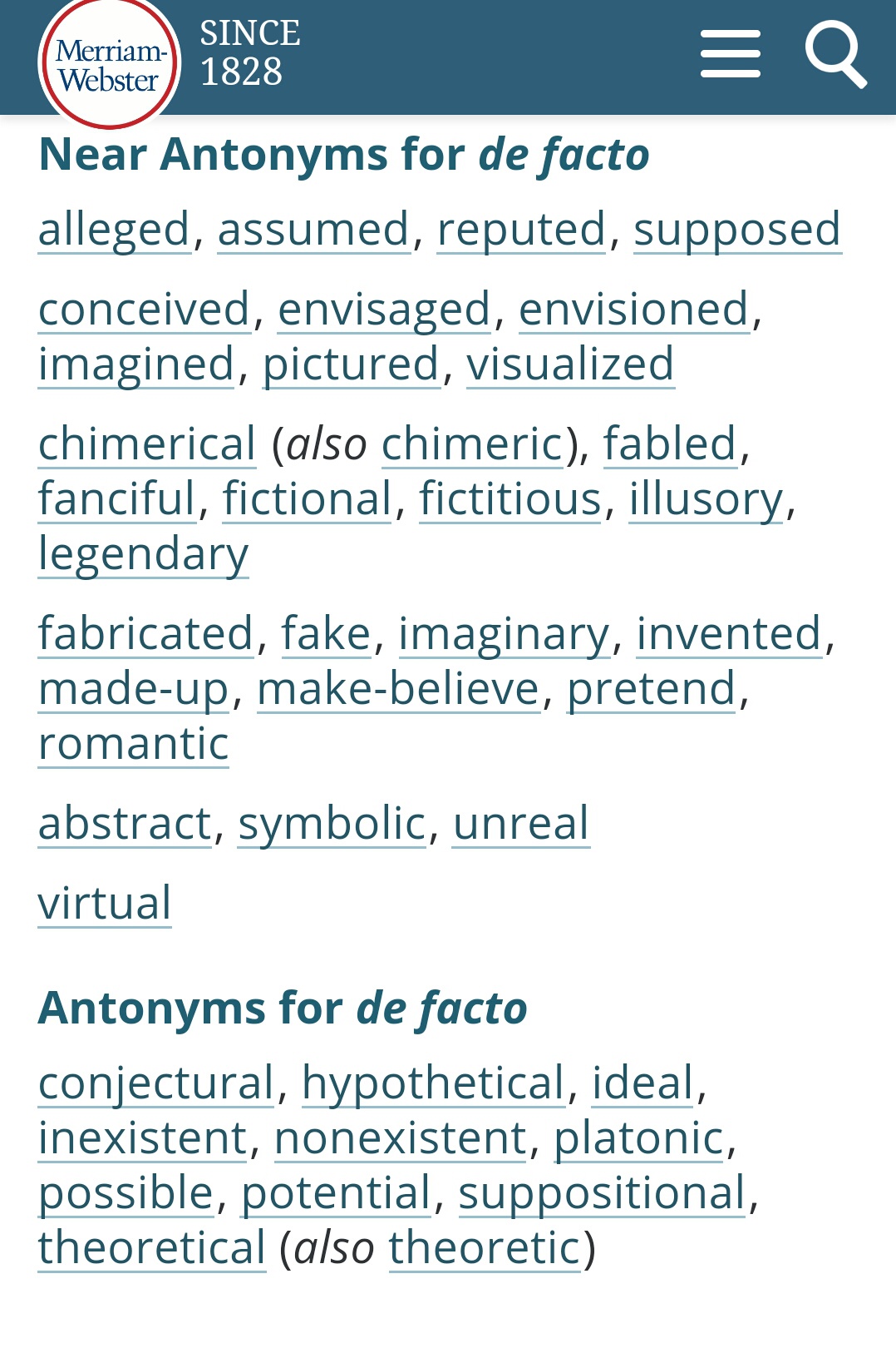 Apa lawan kata &lsquo;de facto&rsquo;? - Quora