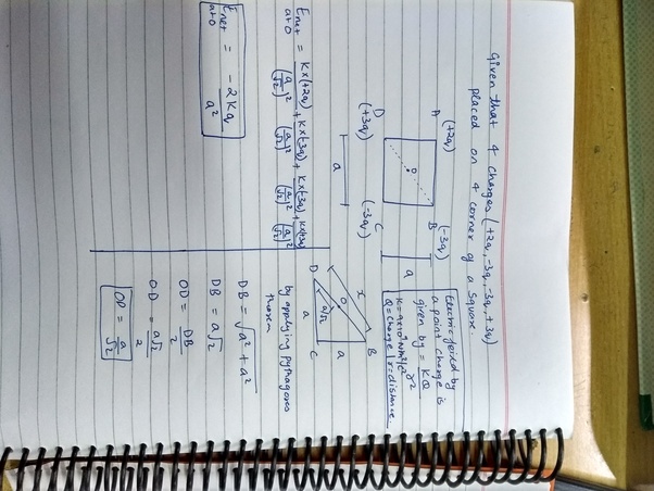Example 2 4 Four Charges Are Arranged At The Corners Of A Square Abcd Of Side D As Shown In Fig 2 15 A Find The Work Required To Put Together This Arrangement B A Find the work done by the electric field force when the charge eqq_3 eq is moved.