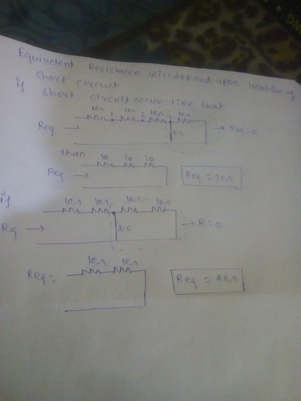 What Is The Equivalent Resistance When 4 Resistance Of 10