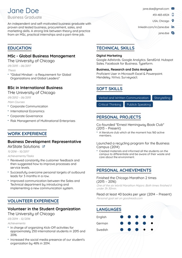 If you're on a budget, you can use it to create your resume completely free of charge. Novo Resume Cover Letter Examples