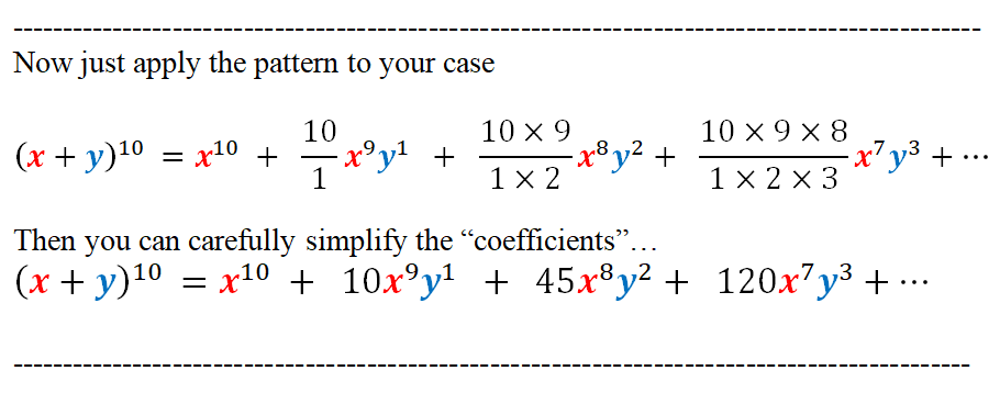 Bagaimana cara memperbesar binomial (x+y) ^10 - Quora