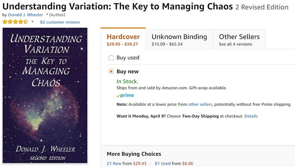 Understanding Variation The Key To Managing Chaos Donald J Wheeler 