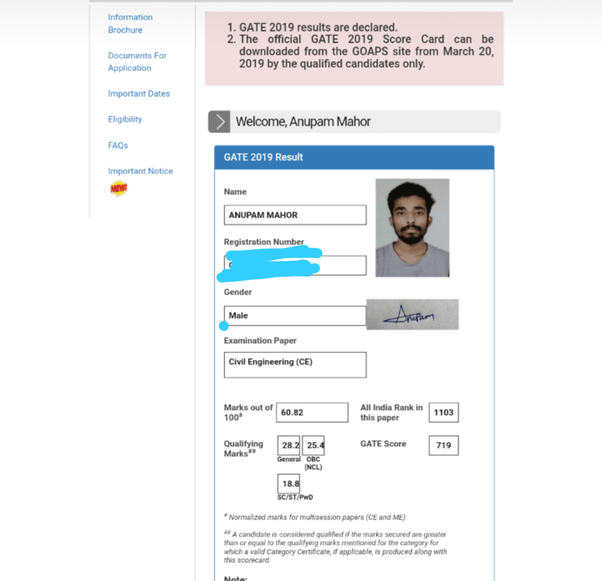 What S Your Gate 2019 Result And Are You Satisfied With It Quora