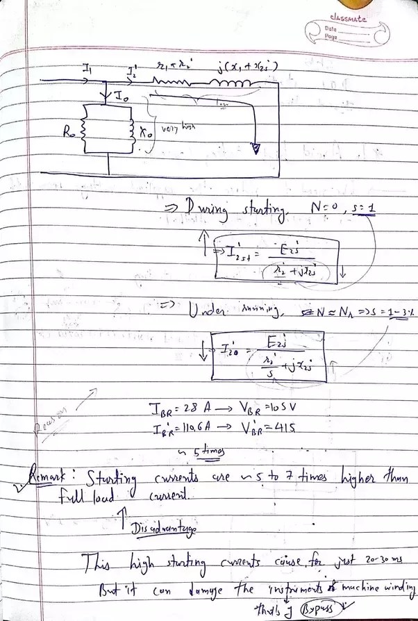 Why Does Induction Motor Draw Heavy Current At Starting Quora