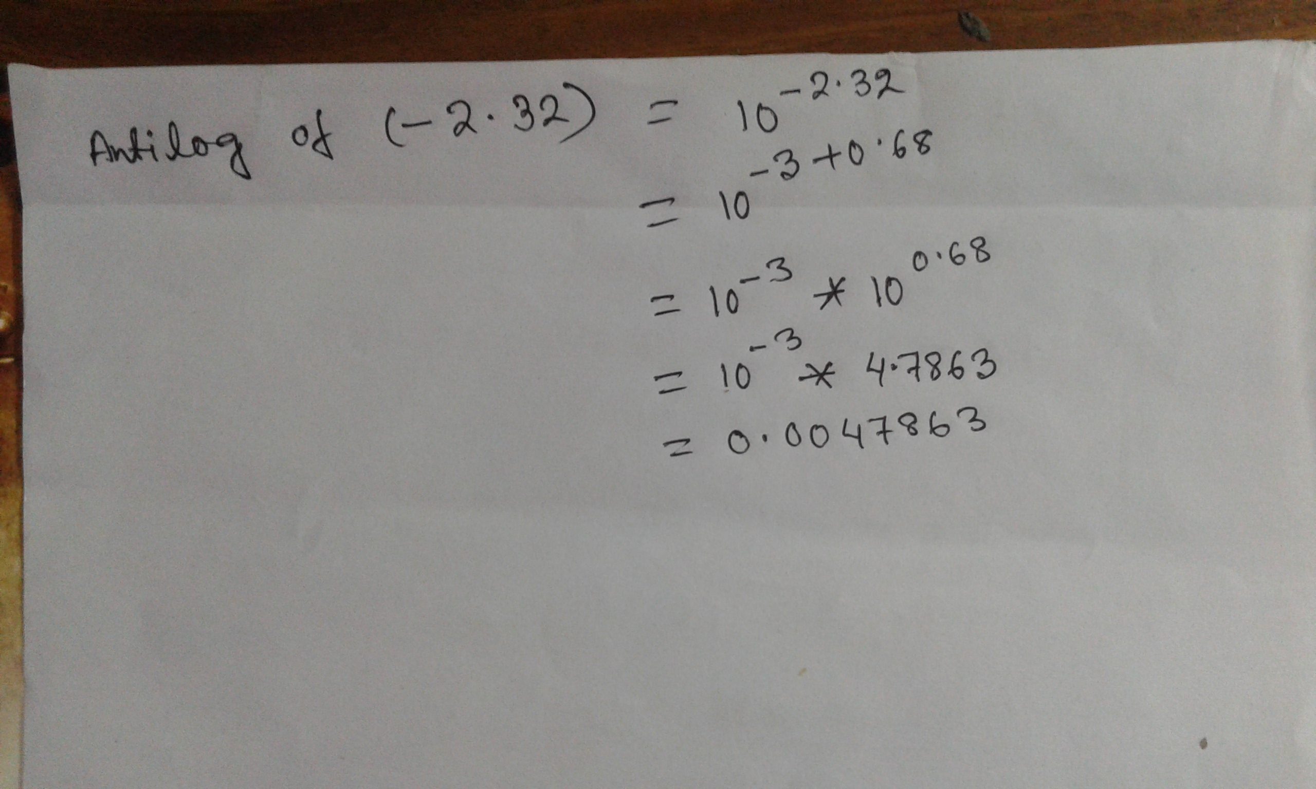 Apa antilog dari (-2.32) dan bagaimana Anda menemukannya? - Quora